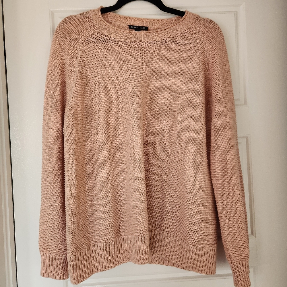 Eileen fisher organic linen cotton knit pullover M